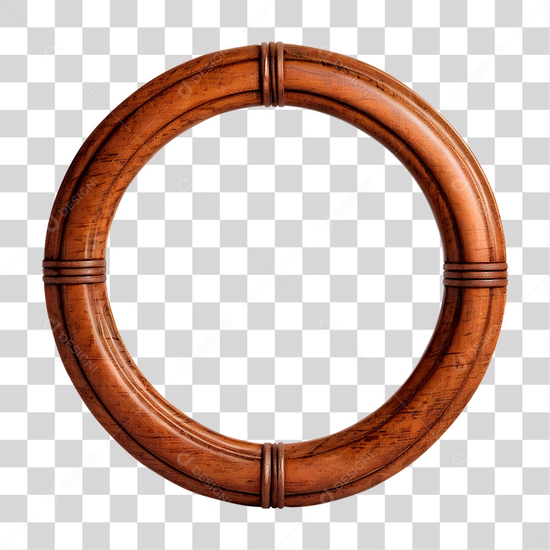 Circulo de Madeira PNG Transparente