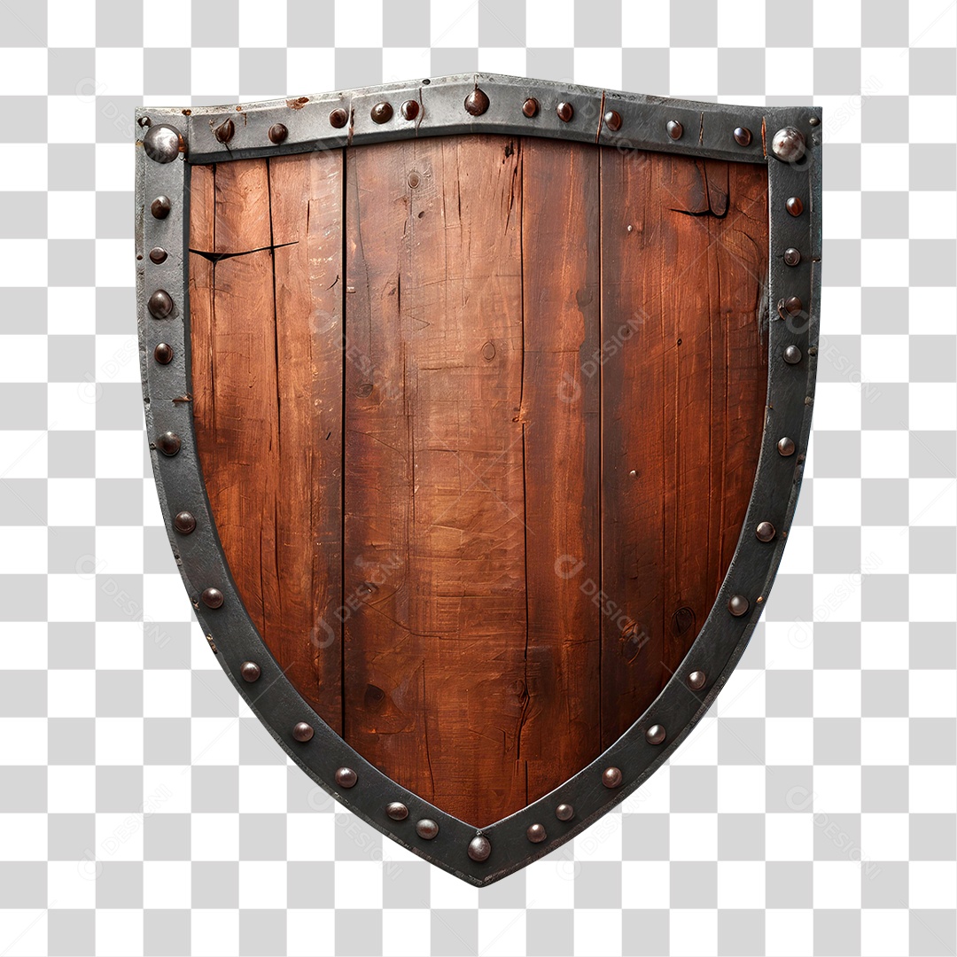 Escudo de Madeira PNG Transparente