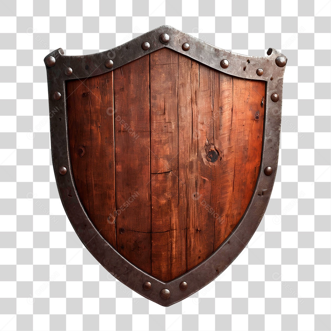 Escudo de Madeira PNG Transparente