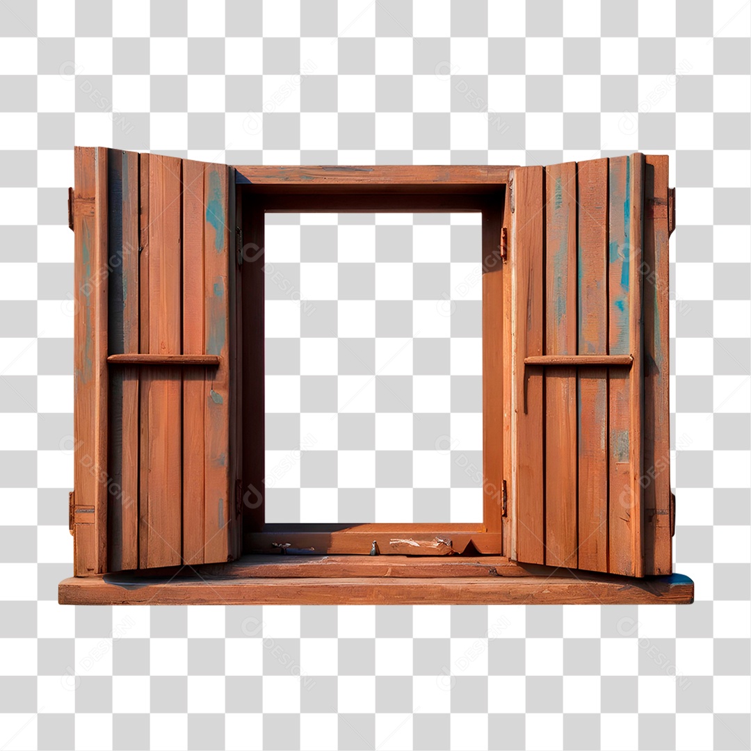 Janela de Madeira PNG Transparente