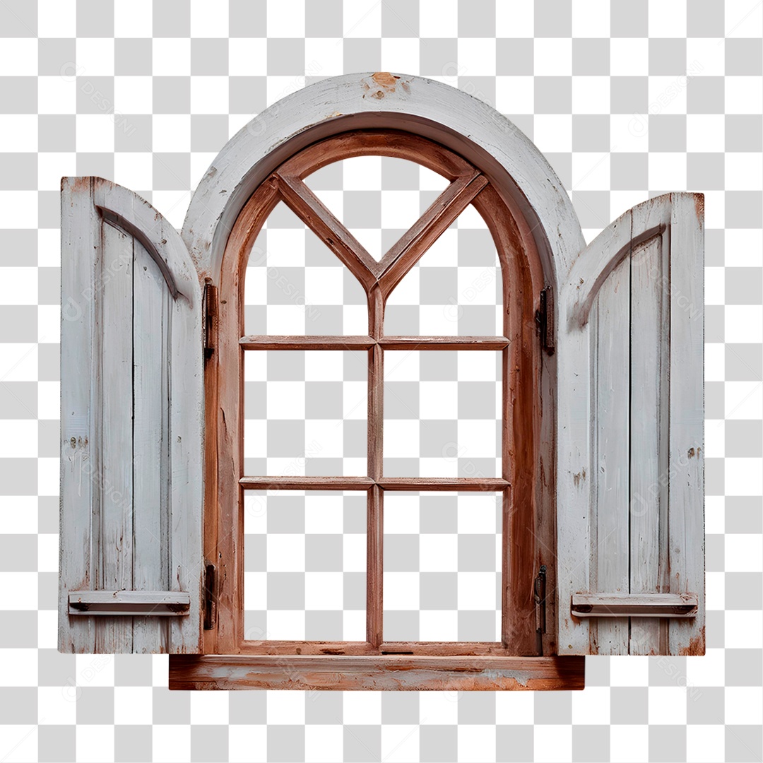 Janela de Madeira PNG Transparente
