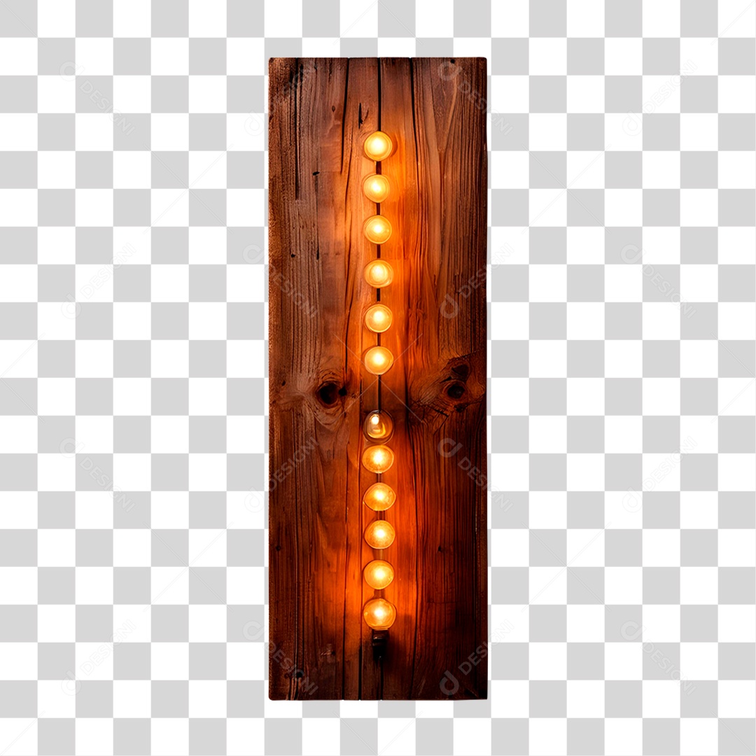 Luminária em Madeira PNG Transparente