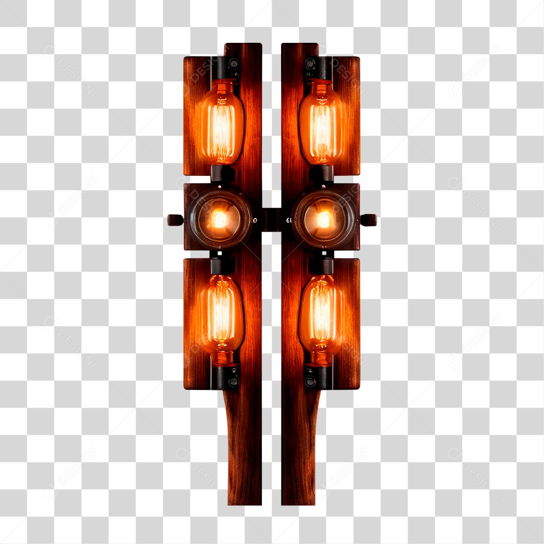 Luminária em Madeira PNG Transparente