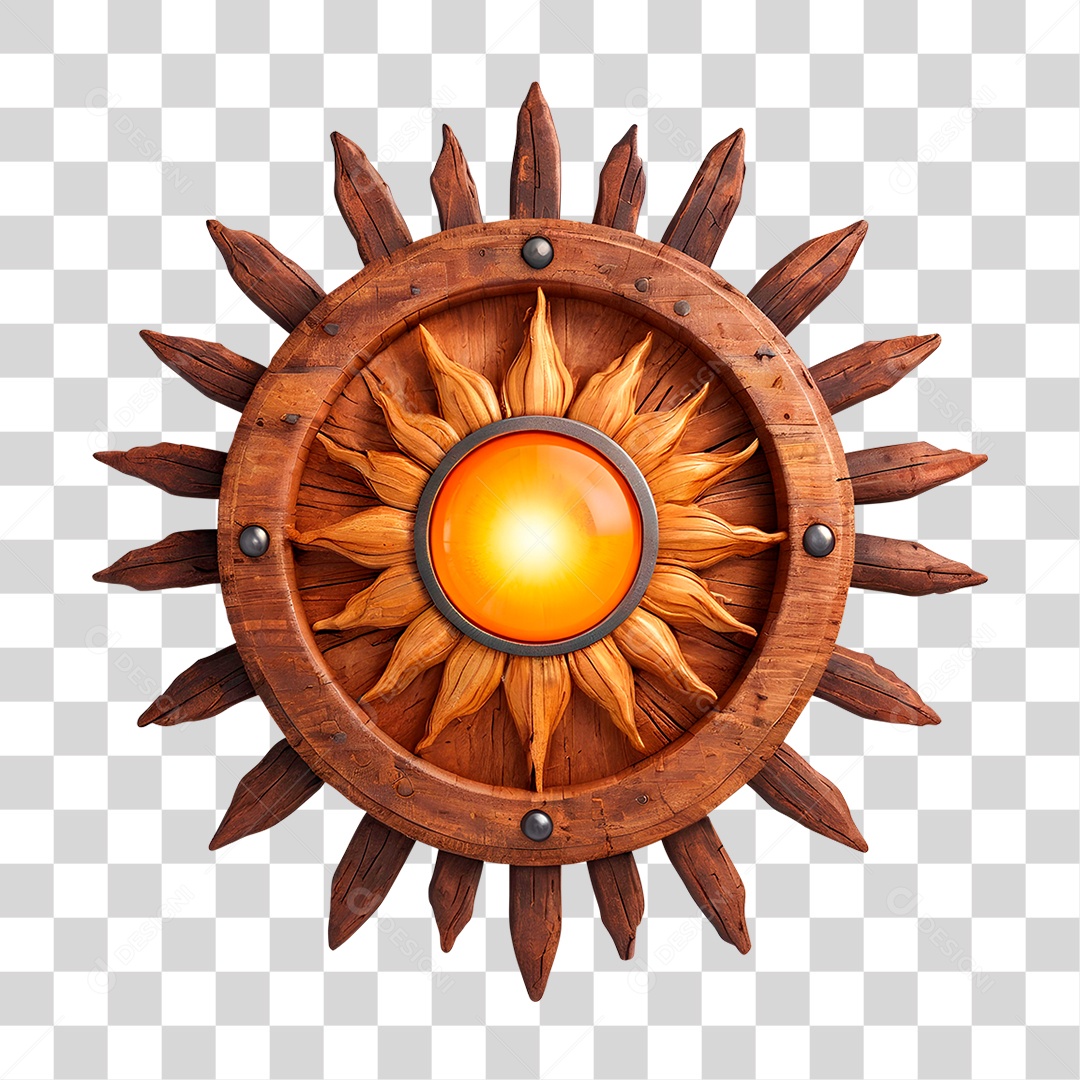 Circulo de Madeira PNG Transparente