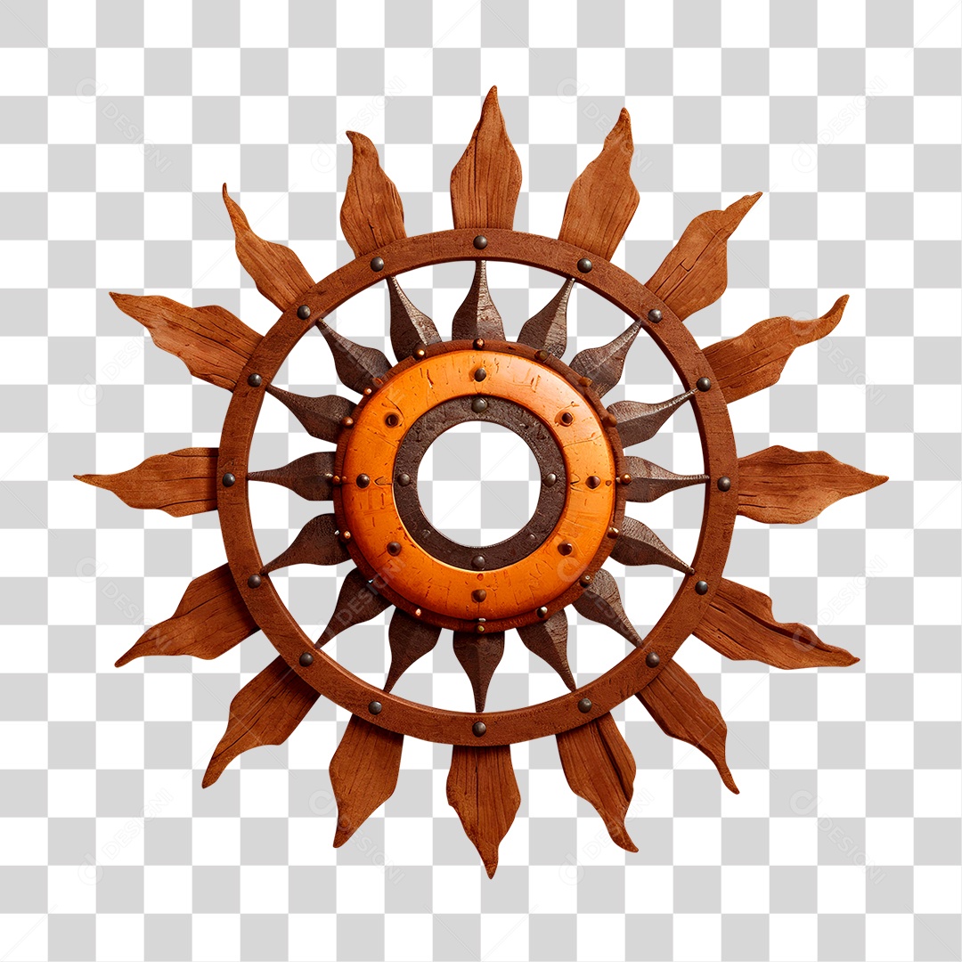 Circulo de Madeira PNG Transparente