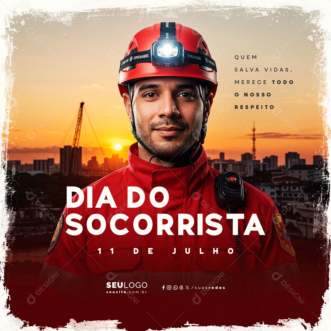 Dia do Socorrista 11 de Julho Social Media PSD Editável