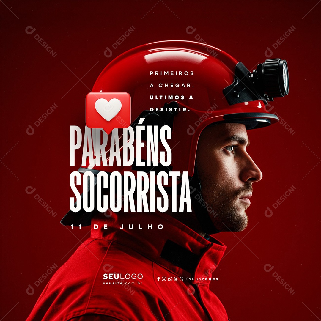 Dia do Socorrista 11 de Julho Parabéns Social Media PSD Editável