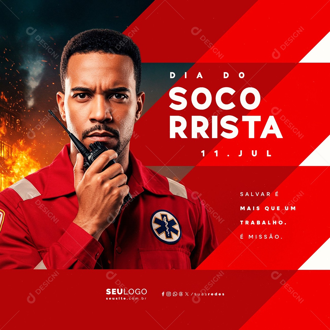 Dia do Socorrista 11 de Julho Social Media PSD Editável