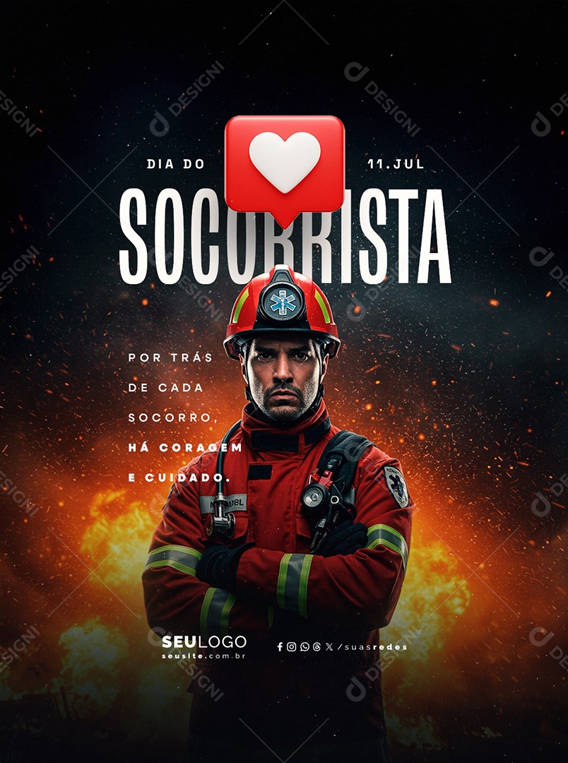 Dia do Socorrista 11 de Julho Social Media PSD Editável