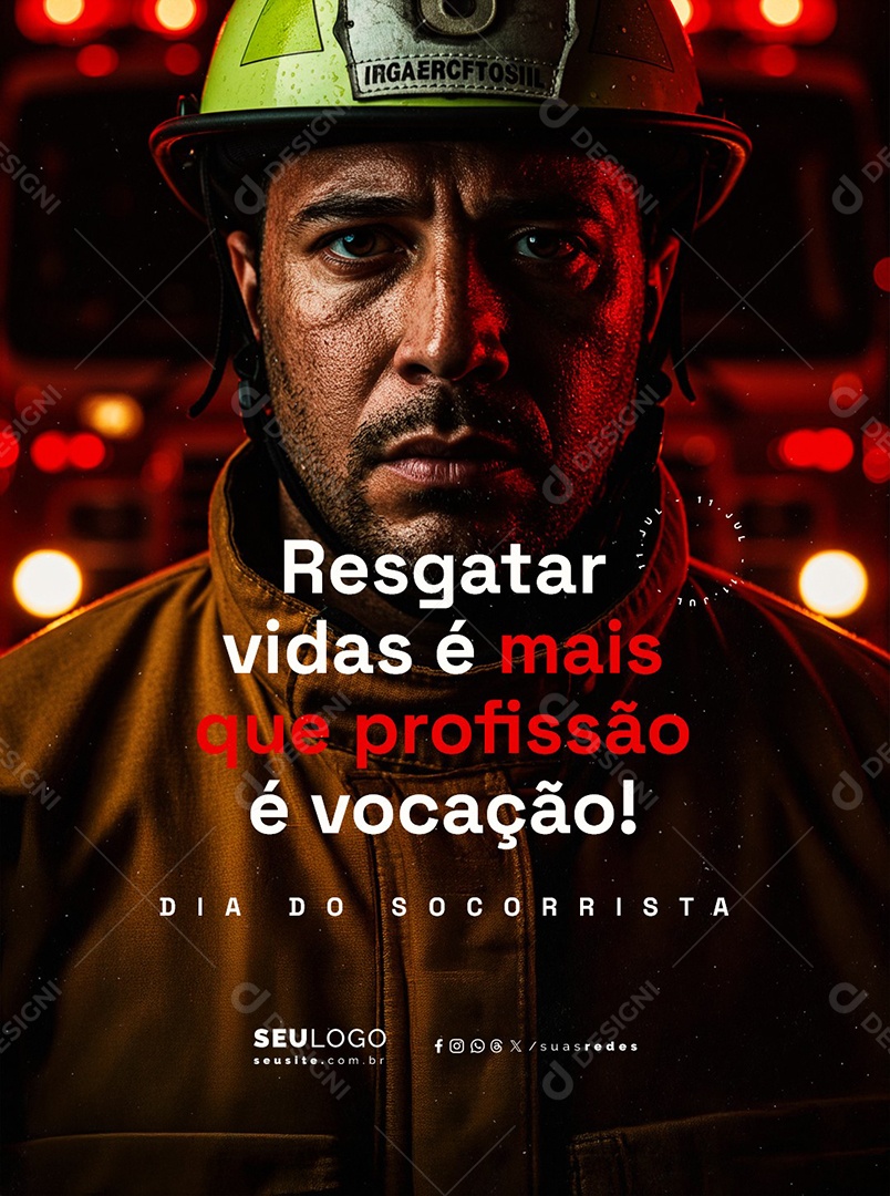 Dia do Socorrista 11 de Julho Social Media PSD Editável