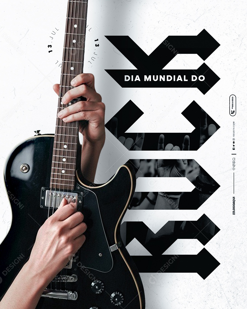 Dia Mundial do Rock 13 de Julho Social Media PSD Editável