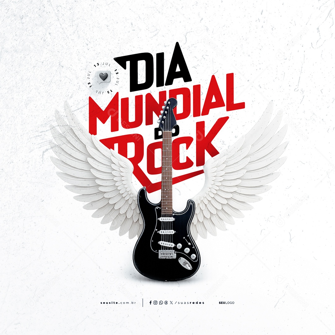 Dia Mundial do Rock 13 de Julho Social Media PSD Editável
