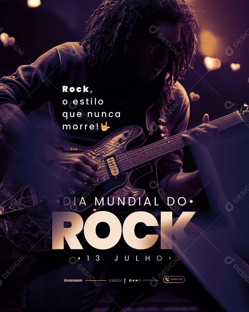Dia Mundial do Rock 13 de Julho Social Media PSD Editável