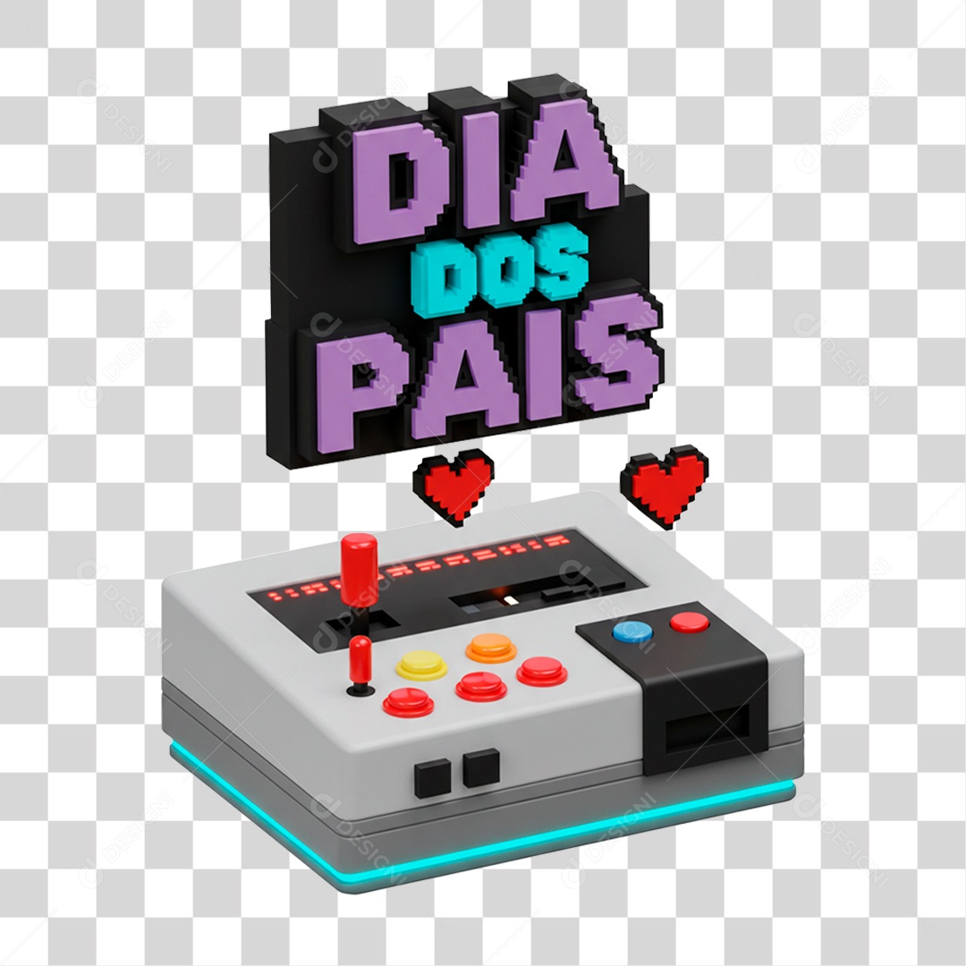 Selo 3D Dia dos Pais para Composição PNG Transparente