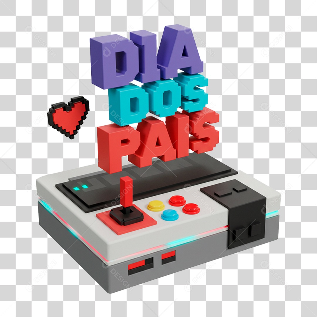 Selo 3D Dia dos Pais para Composição PNG Transparente