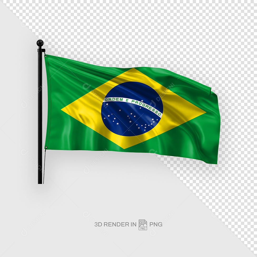 Bandeira Do Brasil Elemento 3D Para Composição PSD