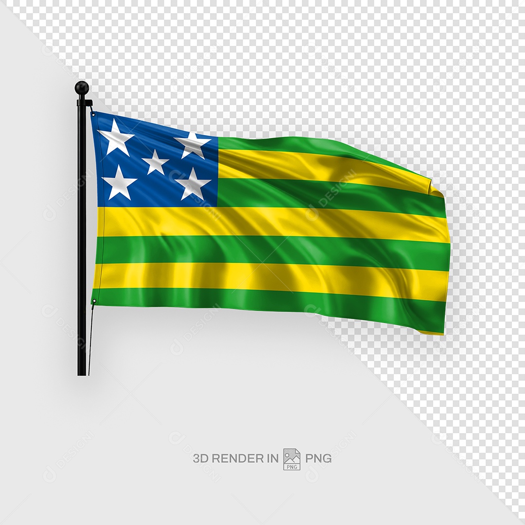 Bandeira Do Goias Elemento 3D Para Composição PSD