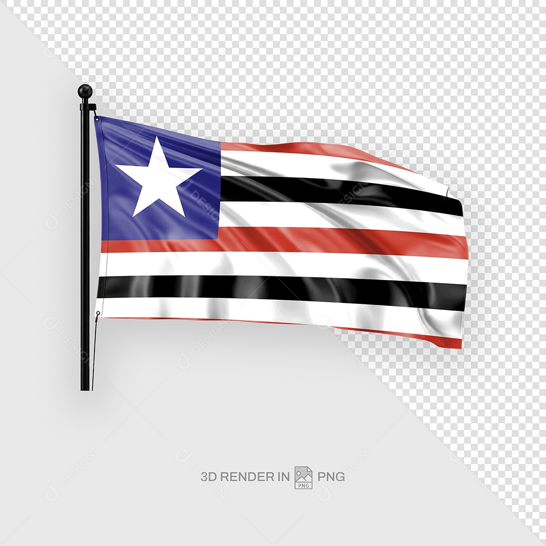 Bandeira Do Maranhão Elemento 3D Para Composição PSD