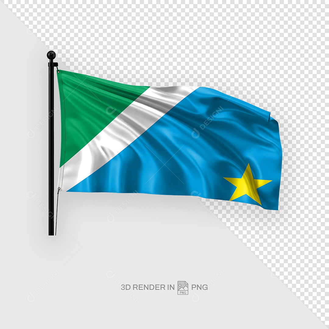Bandeira Do  Mato Grosso doSul Elemento 3D Para Composição PSD