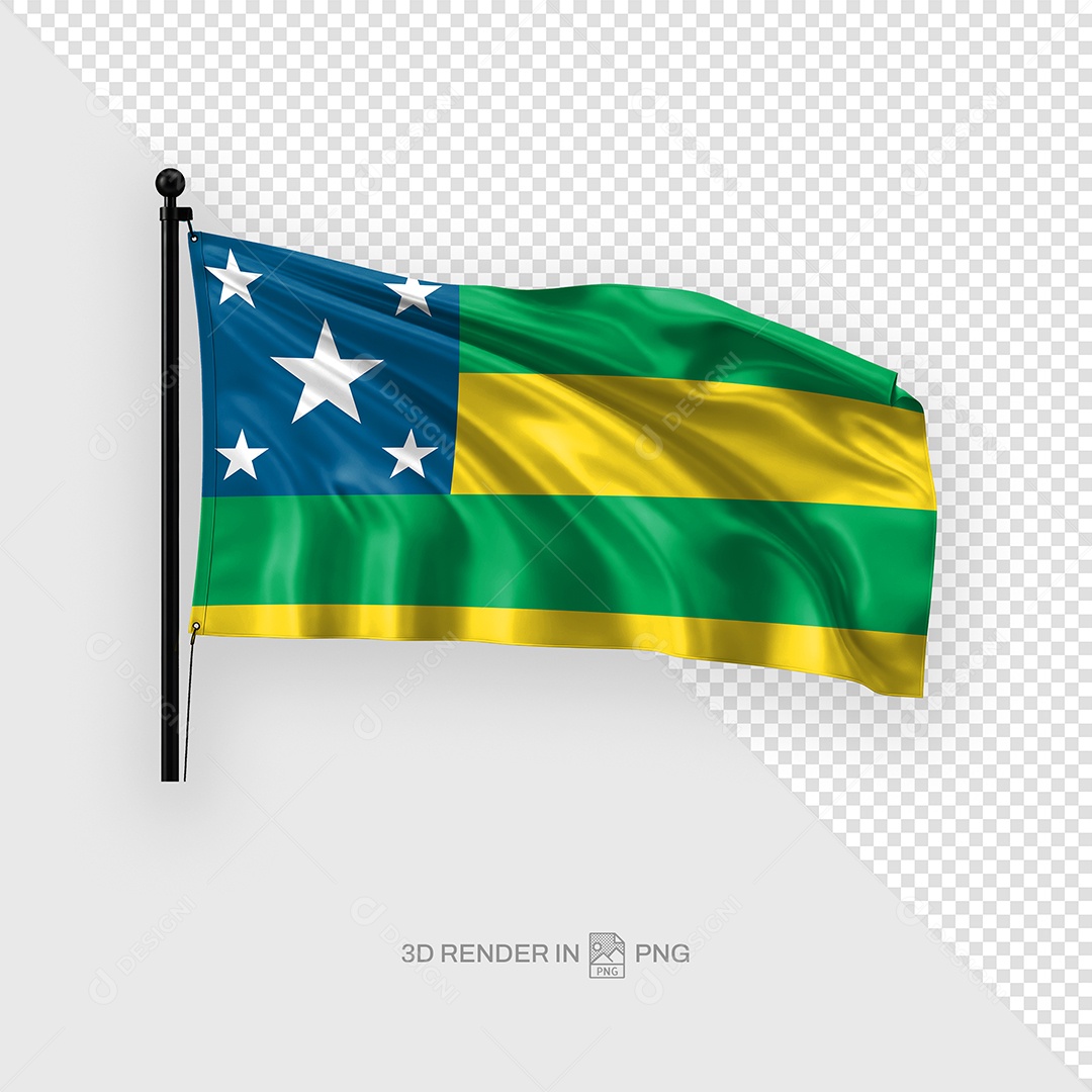 Bandeira De Sergipe Elemento 3D Para Composição PSD