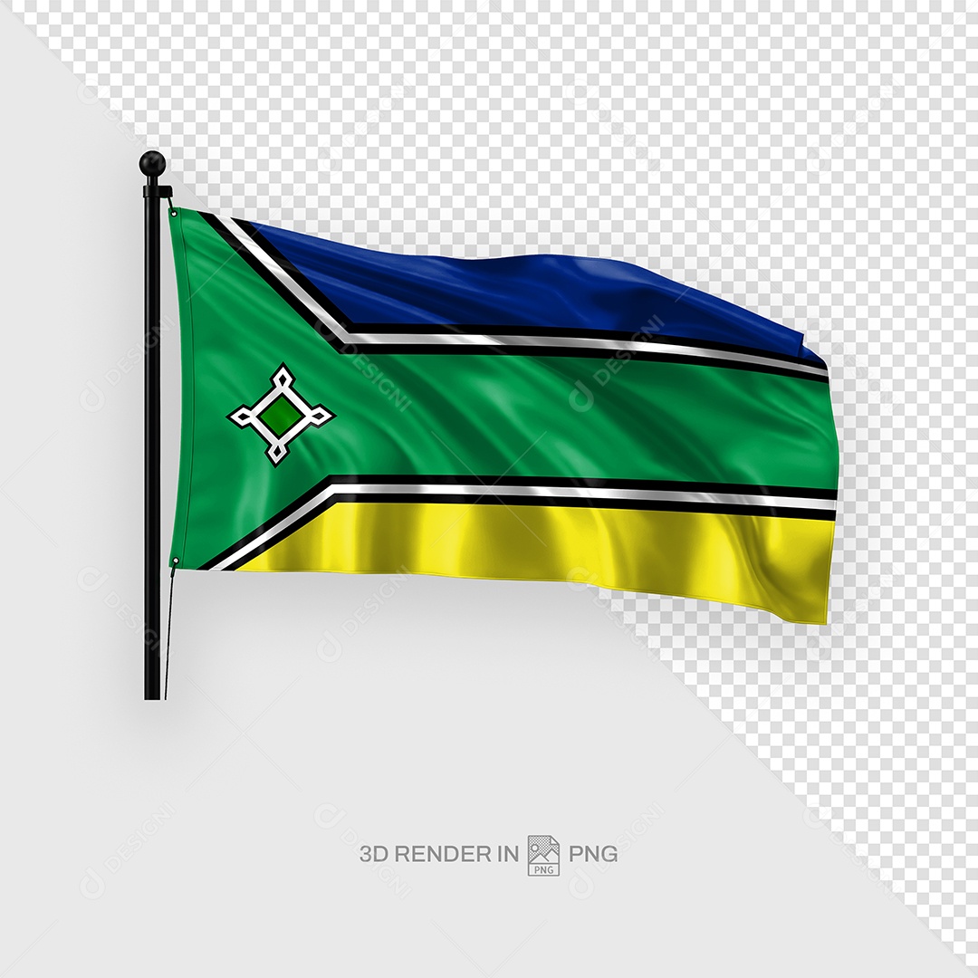Elemento 3D Bandeira Do  Amapá Para Composição PSD