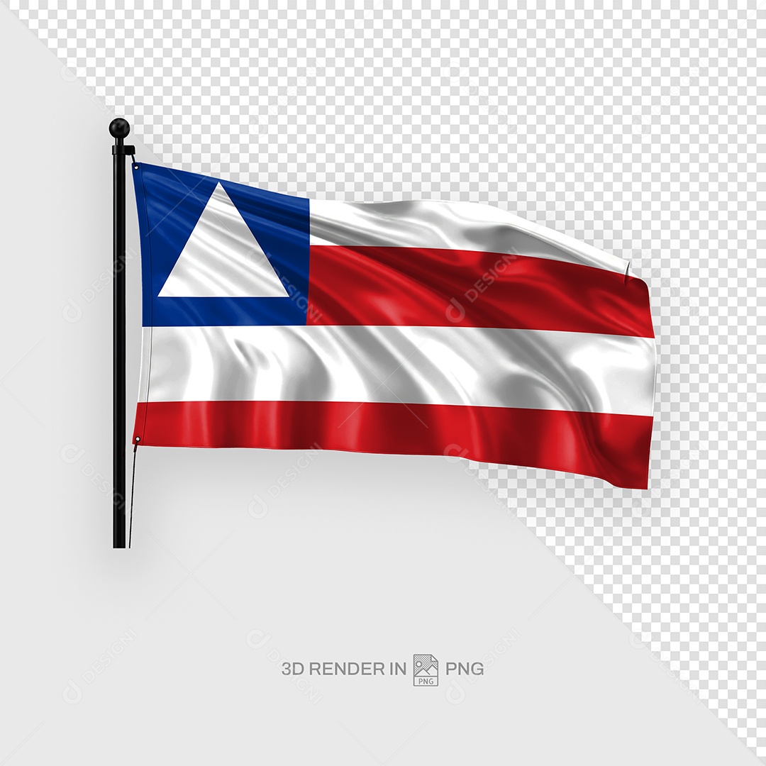 Elemento 3D Bandeira Da Bahia Para Composição PSD
