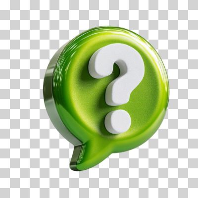 Ícone Ponto de Interrogação Verde Balão de Fala 3D PNG Transparente