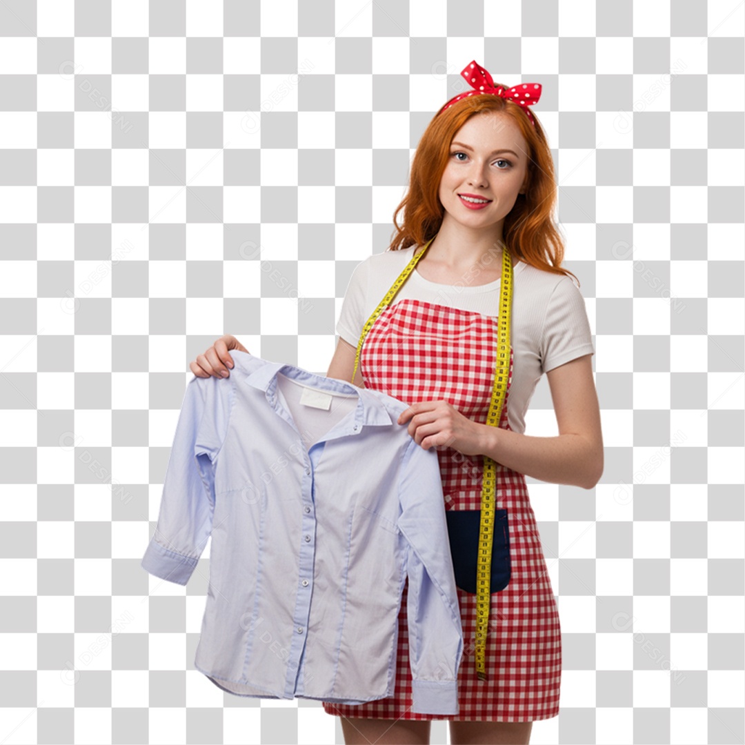 Mulher Costureira PNG Transparente