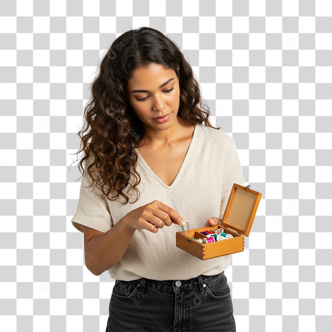 Mulher Costureira PNG Transparente