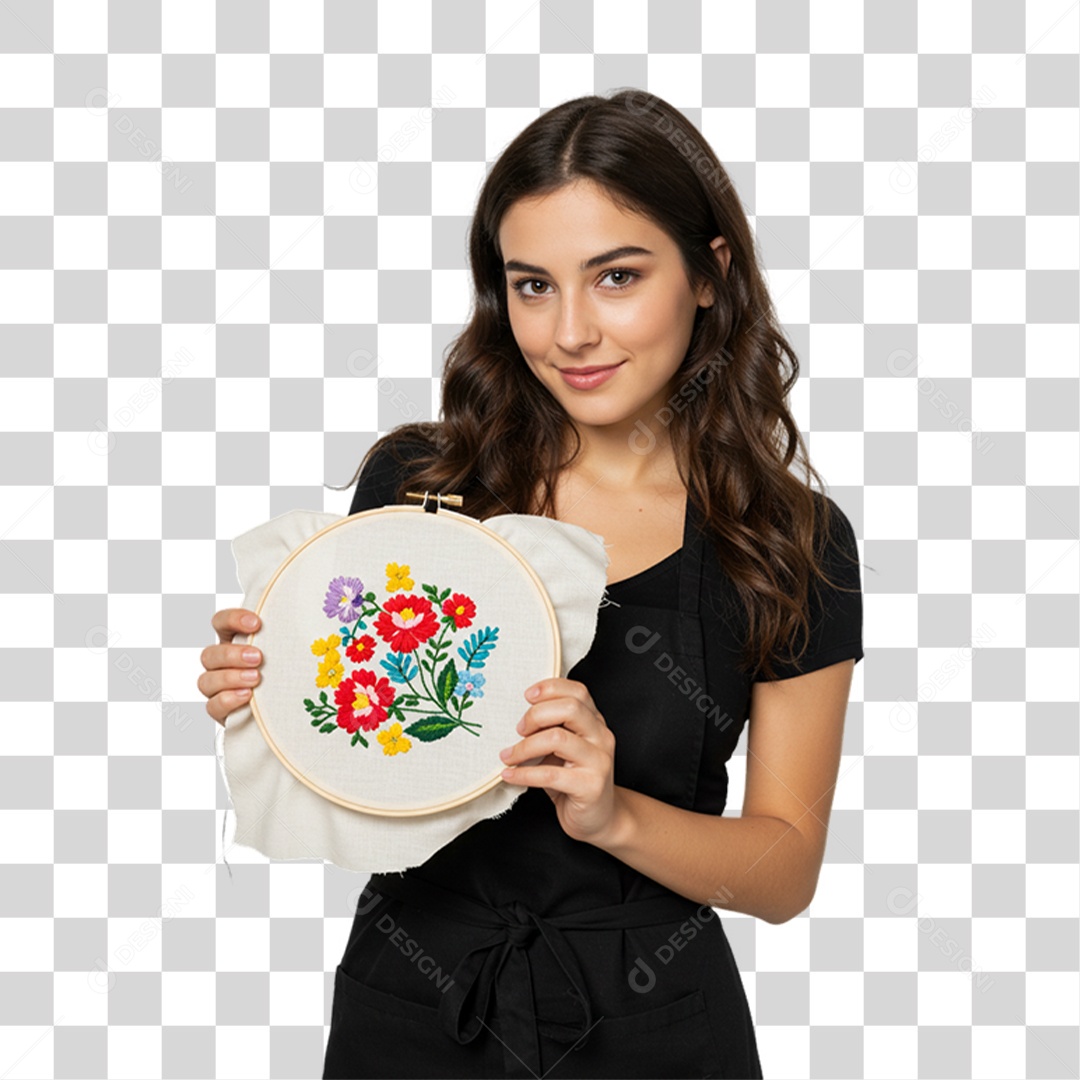 Mulher Costureira PNG Transparente