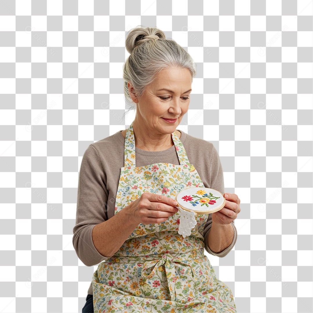 Mulher Costureira PNG Transparente