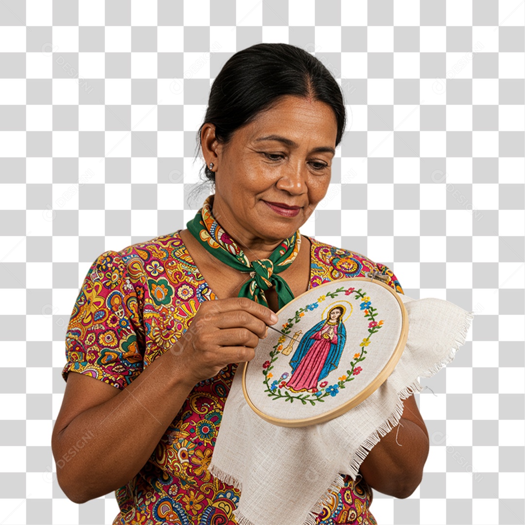 Mulher Costureira PNG Transparente