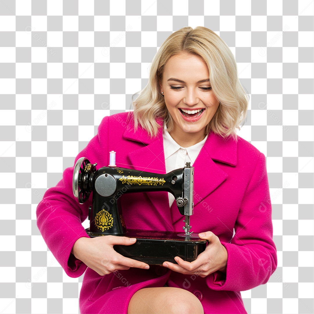 Mulher Costureira PNG Transparente