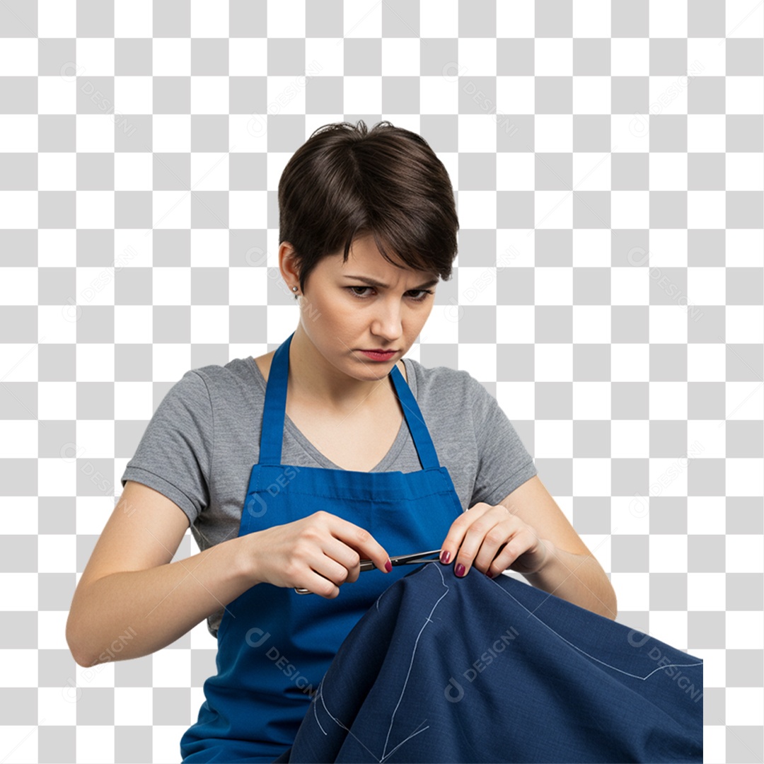 Mulher Costureira PNG Transparente