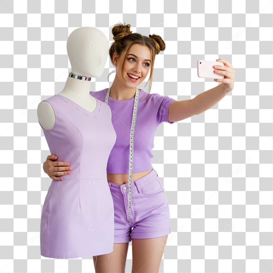 Mulher Costureira PNG Transparente