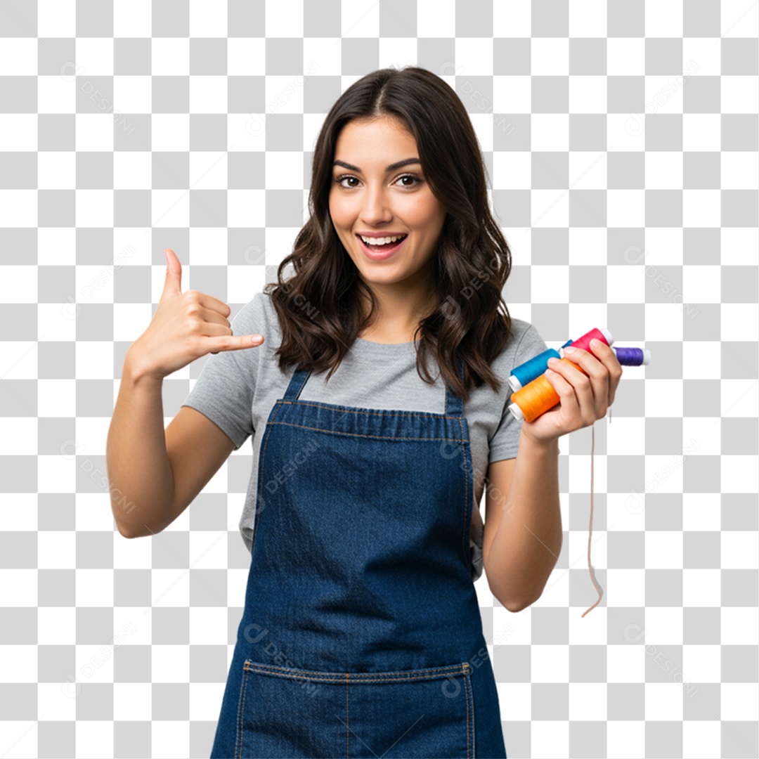 Mulher Costureira PNG Transparente