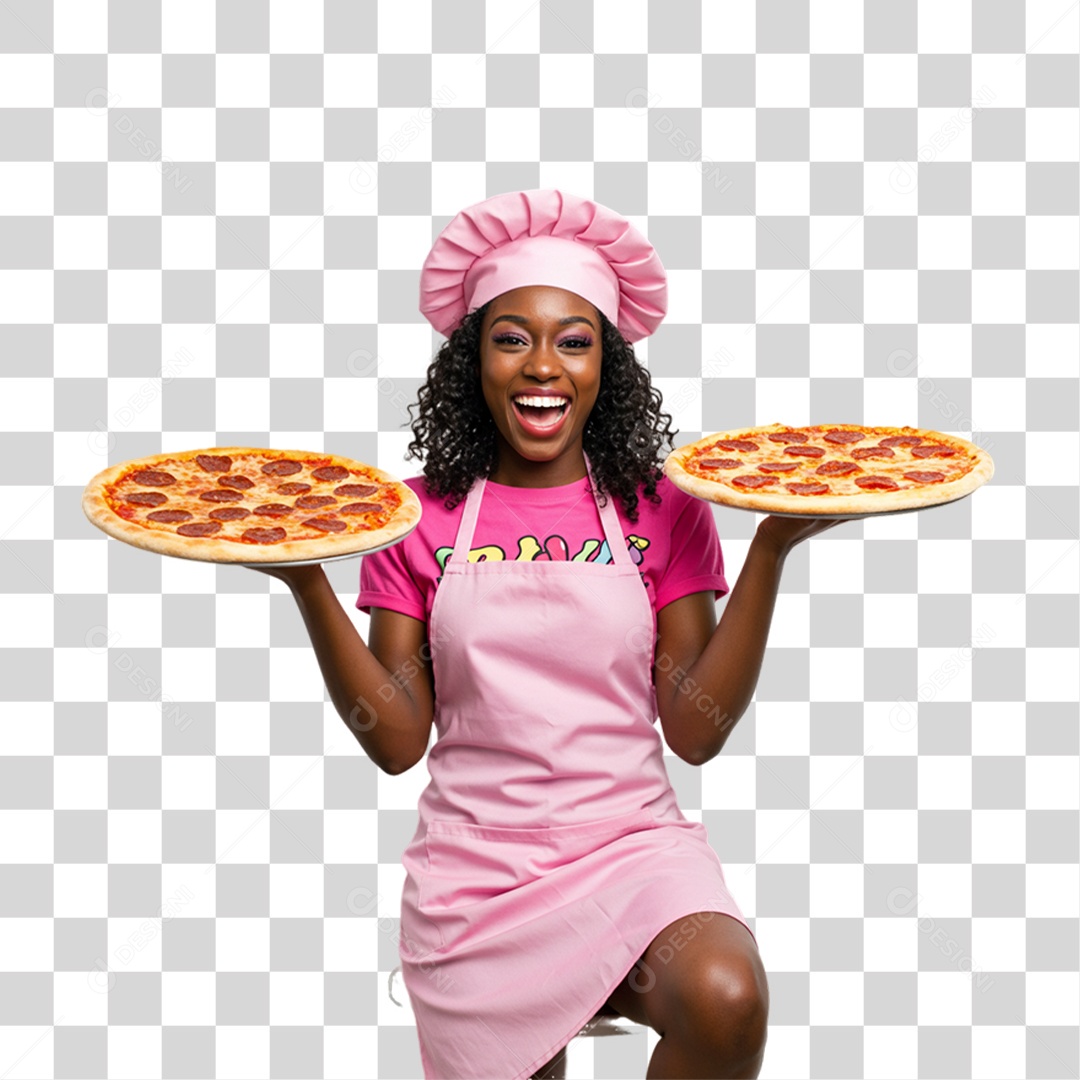 Pizzaiola Mulher Pizzas PNG Transparente