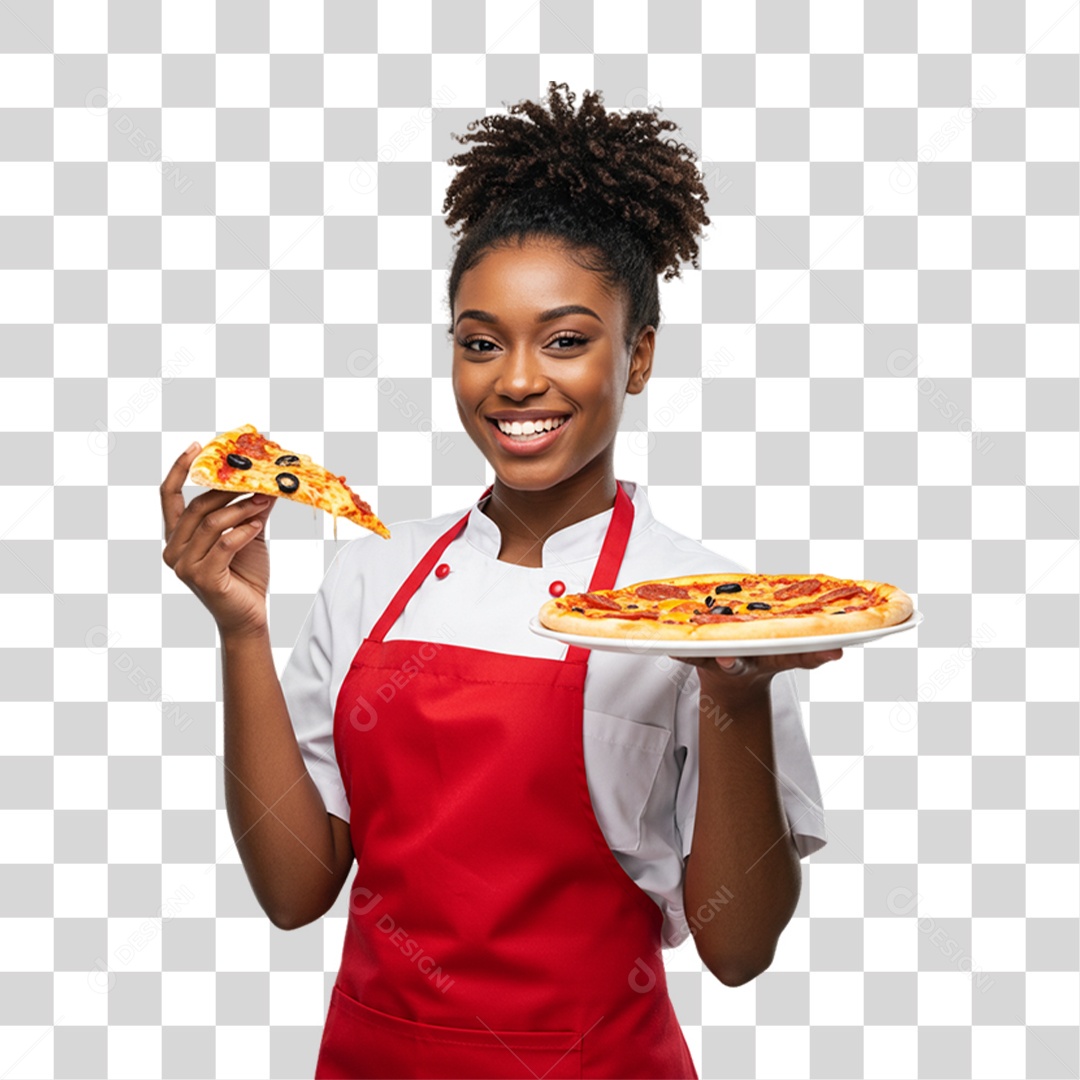 Pizzaiola Mulher Pizzas PNG Transparente