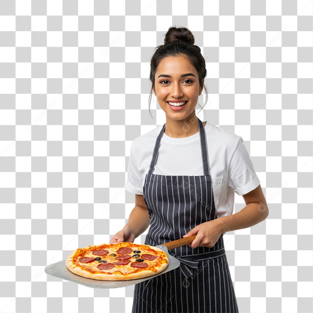 Pizzaiola Mulher Pizzas PNG Transparente