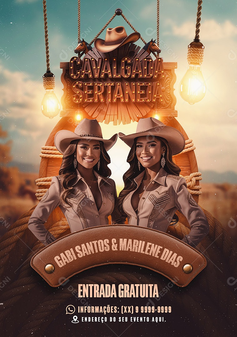 Feed Flyer Cavalgada Sertaneja Social Media PSD Editável