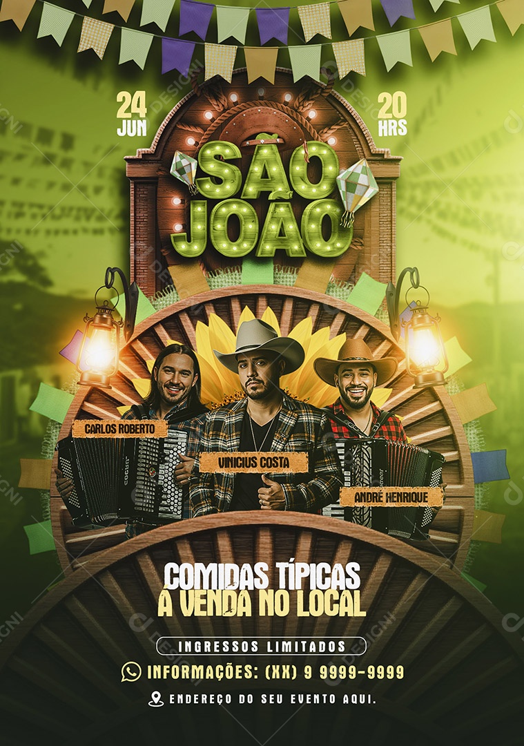 Feed Flyer São João Social Media PSD Editável