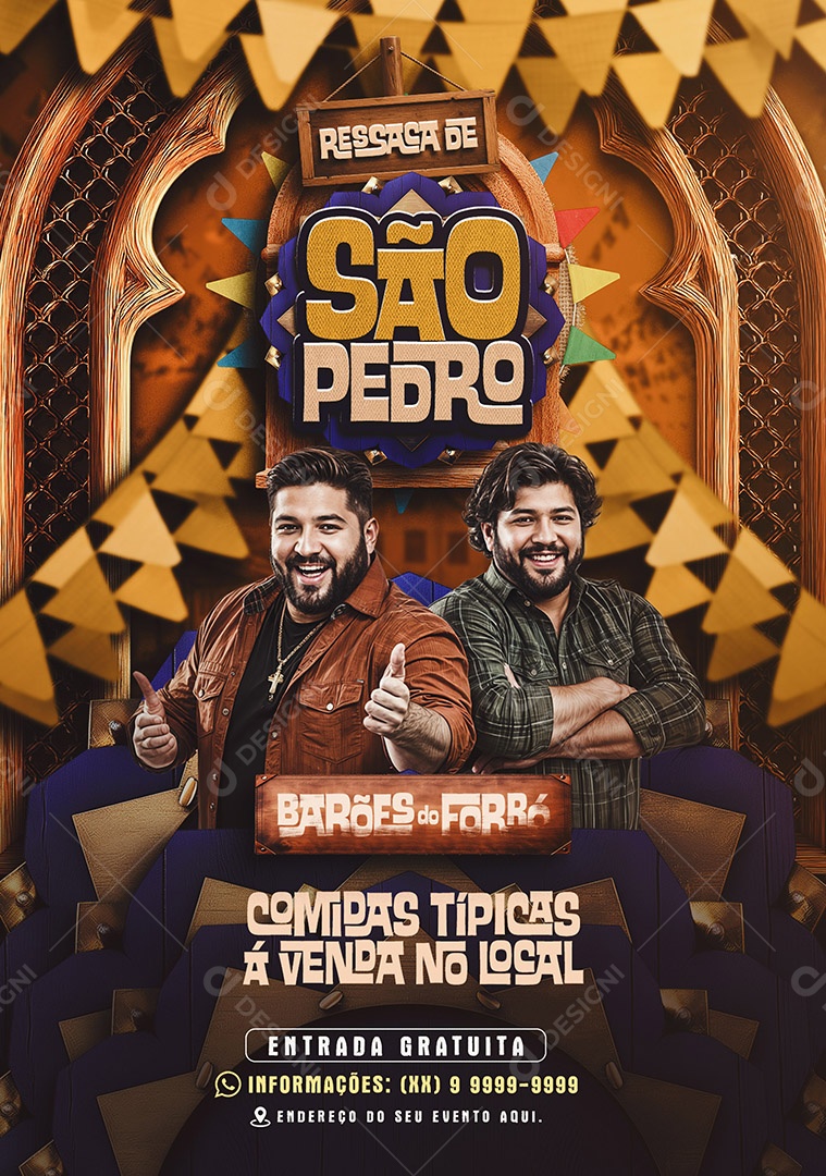 Feed Flyer São Pedro Social Media PSD Editável