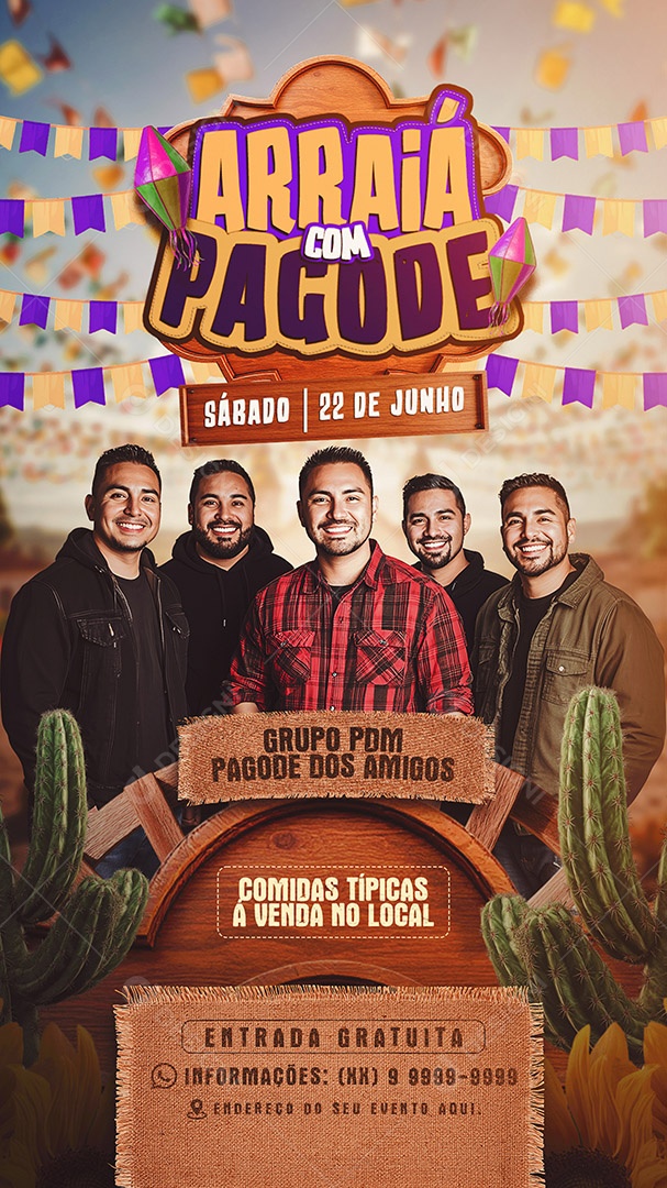 Story Flyer Arraiá com Piseiro Social Media PSD Editável