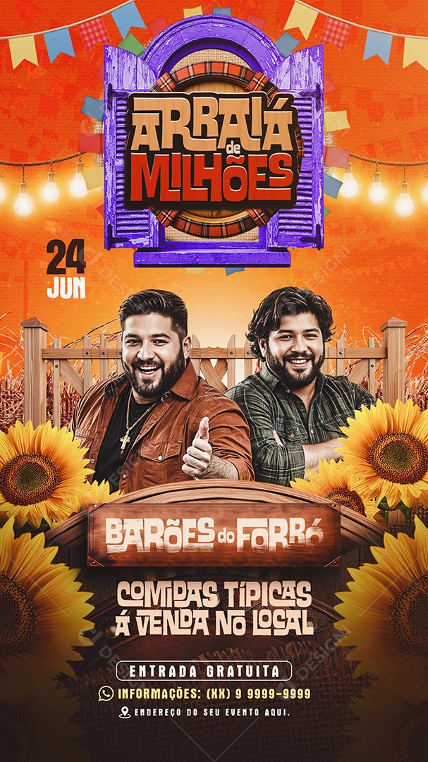 Story Flyer Arraiá de Milhões Social Media PSD Editável