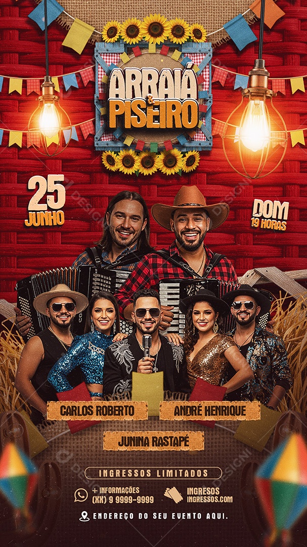 Story Flyer Arraiá e Piseiro Social Media PSD Editável