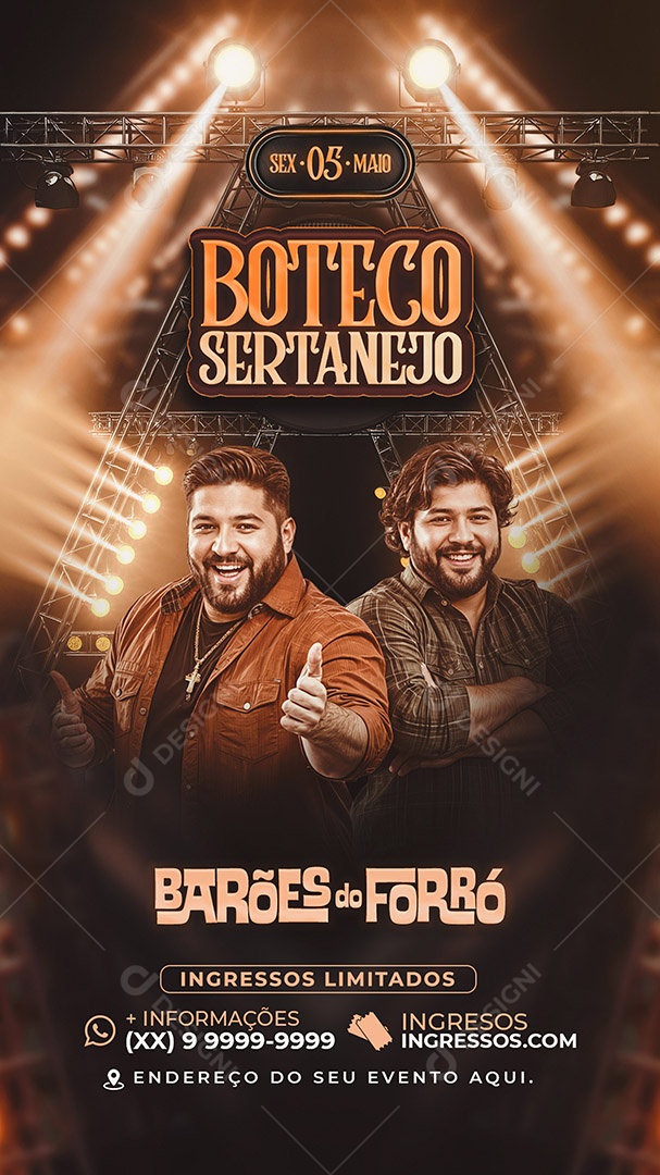 Story Flyer Boteco Sertanejo Social Media PSD Editável