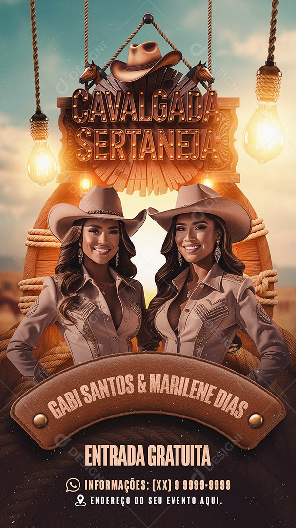 Story Flyer Cavalgada Sertaneja Social Media PSD Editável