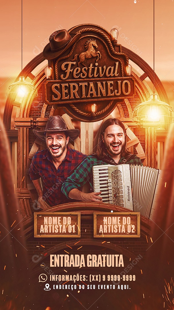 Story Flyer Festival Sertanejo Social Media PSD Editável