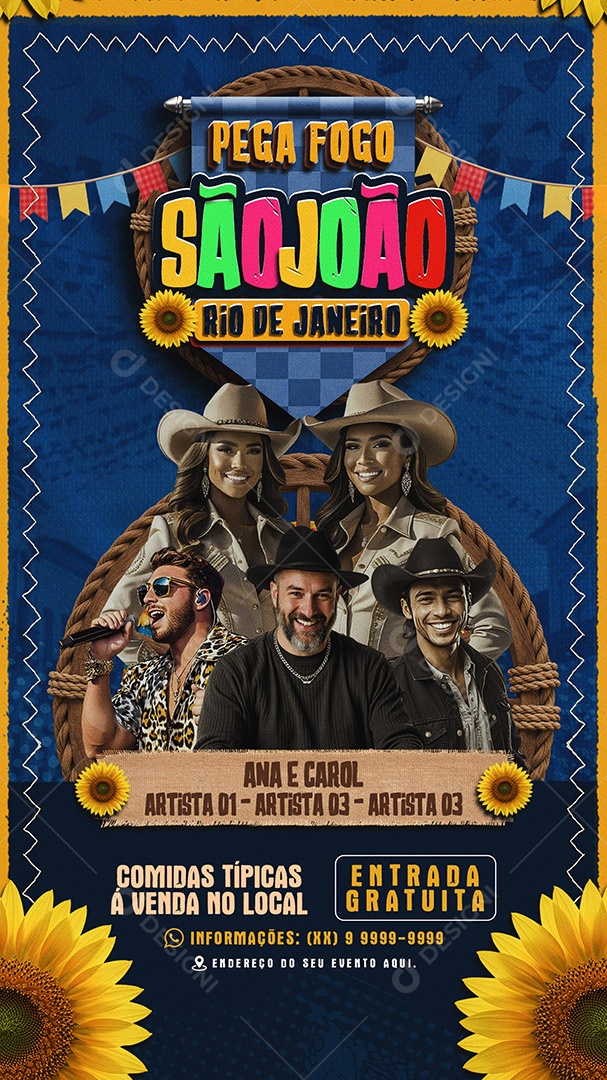 Story Flyer Pega Fogo São João Brasil Social Media PSD Editável