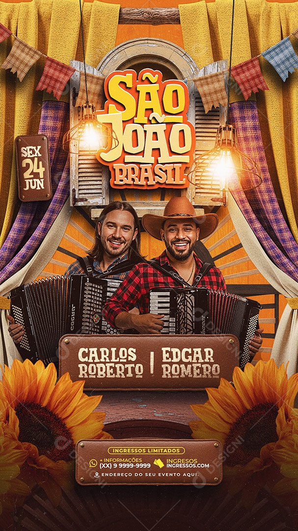 Story Flyer São João Brasil Social Media PSD Editável